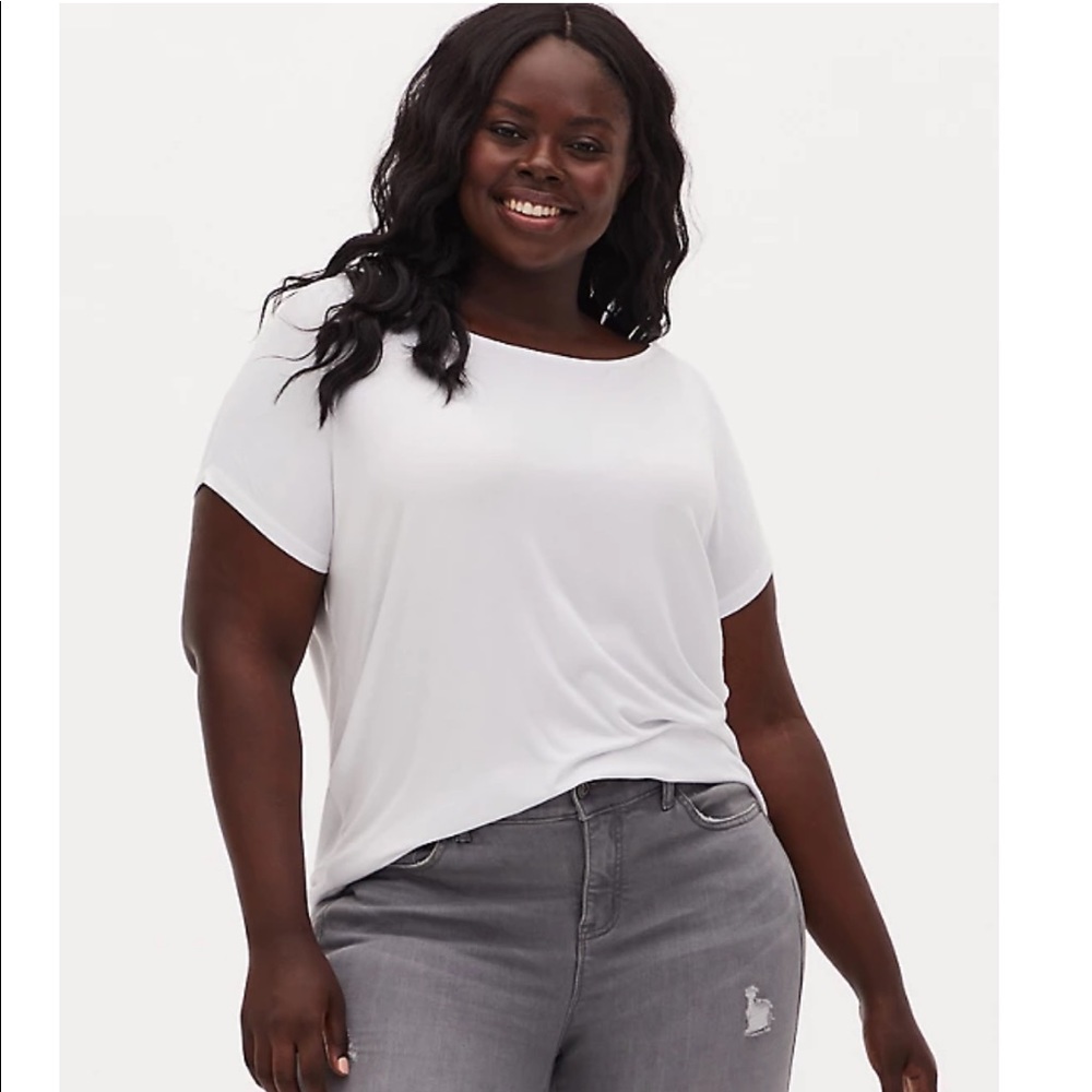 NWT Torrid Super Soft White Roomy Short Sleeve Tee